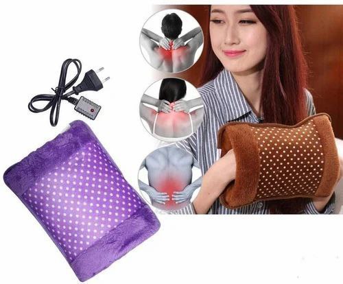 Hot Water Bag BLACK OLIVE® Heating Gel Bag For Pain Relief Electric Hot Pack Electric Heating Pad For Menstrual/Period Cramps/Back/Muscle Pain Men & Women With Charging Cord & HandSleeve (Multicolour)