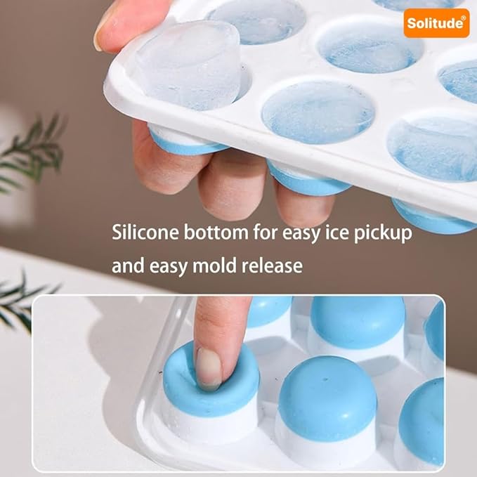 Round Ice Tray Set – Food Grade Silicone Ice Cube Maker (Set of 2)