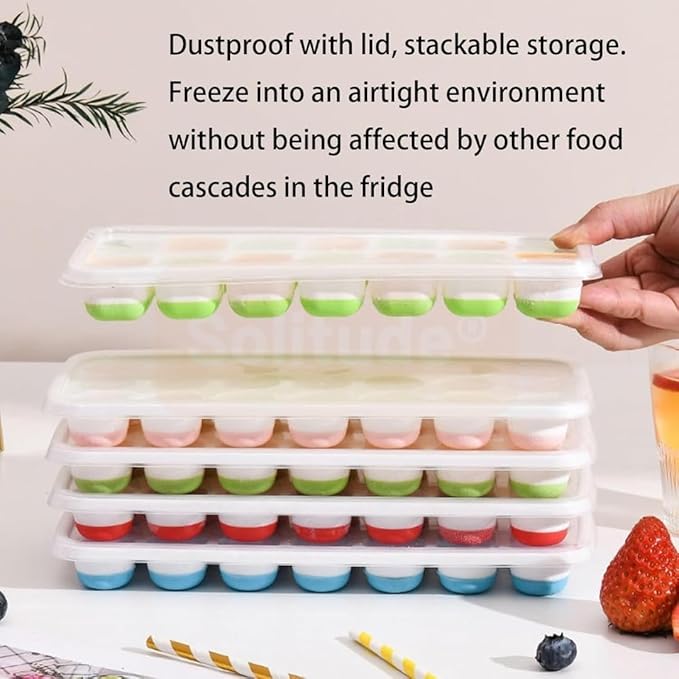 Round Ice Tray Set – Food Grade Silicone Ice Cube Maker (Set of 2)