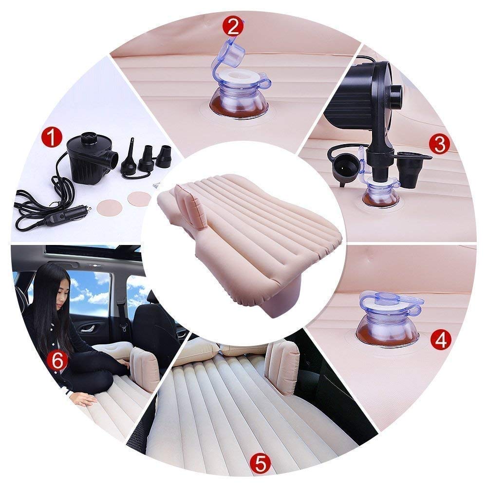 Premium Car Inflatable Bed with Pump & 2 Air Pillows