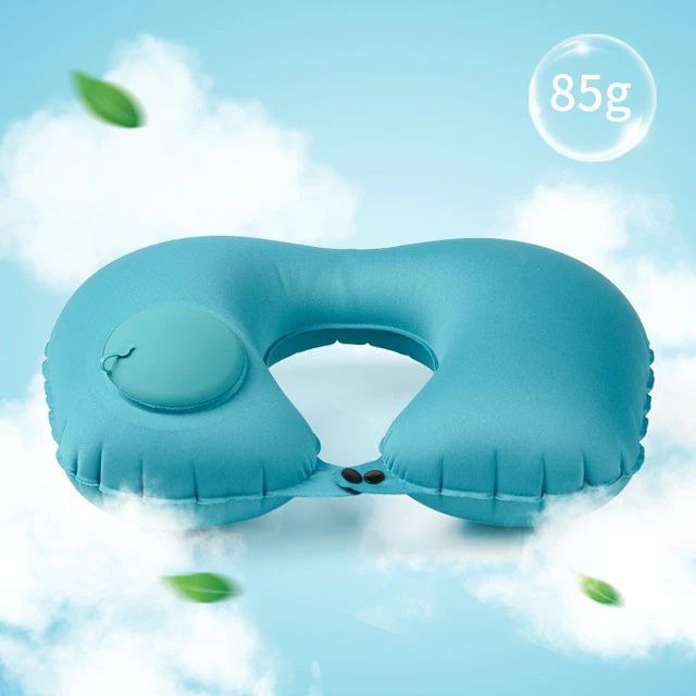 Portable Inflatable Neck Pillow – U-Shaped Travel Pillow with Built-in Air Pump