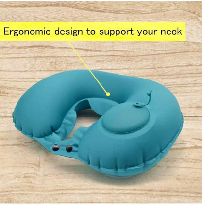 Portable Inflatable Neck Pillow – U-Shaped Travel Pillow with Built-in Air Pump