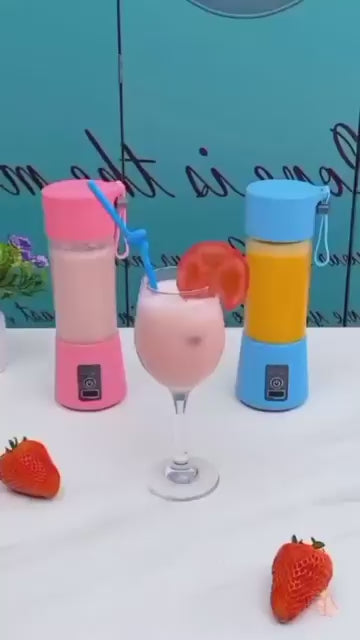 Portable 6-Blade Juicer Blender with built-in Jar, Juice Mixer Bottle, Fruit Juice Machine, USB Rechargeable Personal Size Juicer Grinder for Juices, Protein & Milk Shakes