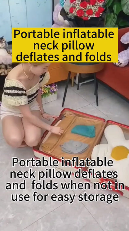 Portable Inflatable Neck Pillow – U-Shaped Travel Pillow with Built-in Air Pump